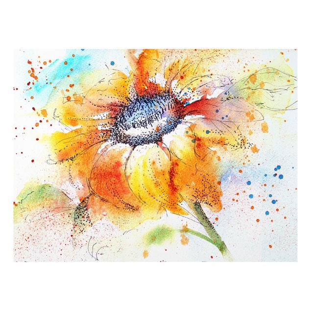 Sunflower art print Painted Sunflower