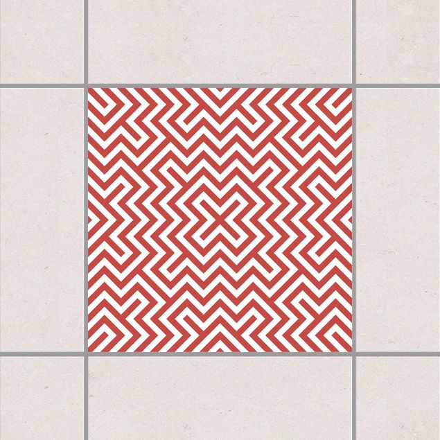 Kitchen Geometric stripe pattern Red