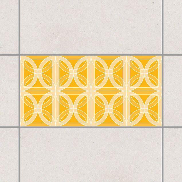 Kitchen Circular Tile Design Melon Yellow 30cm x 60cm
