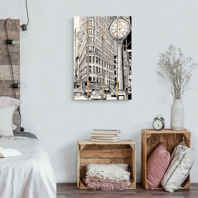 Wood prints City Study - Flatiron Buidling