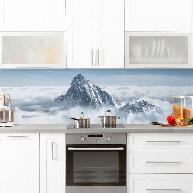 Kitchen splashback landscape The Alps Above The Clouds