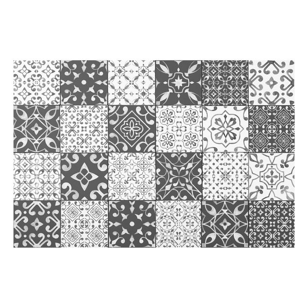 Glass splashback kitchen Tile Pattern Mix Gray White