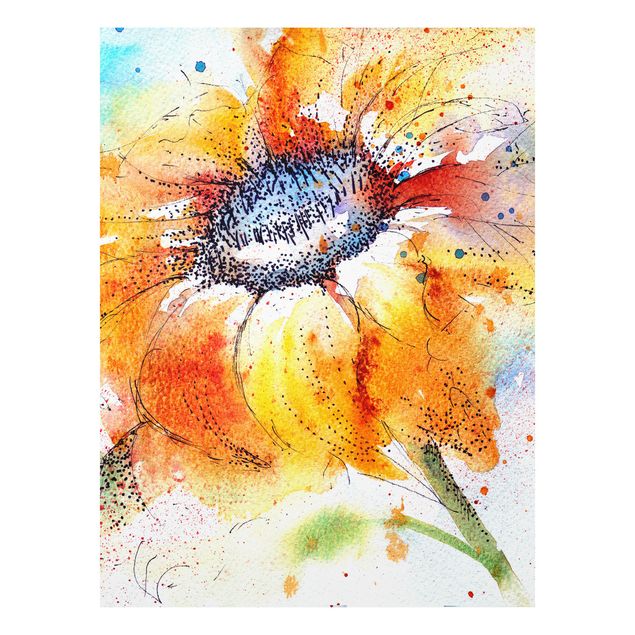 Sunflower art print Painted Sunflower