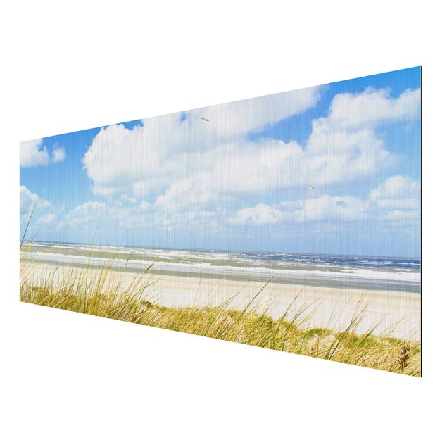 Beach prints On the North Sea coast panorama