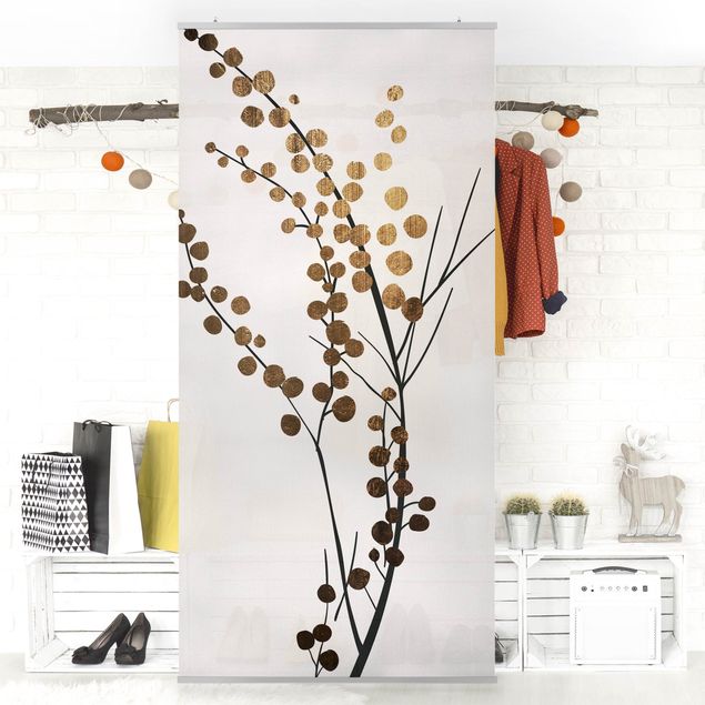 Room divider screen Graphical Plant World - Berries Gold