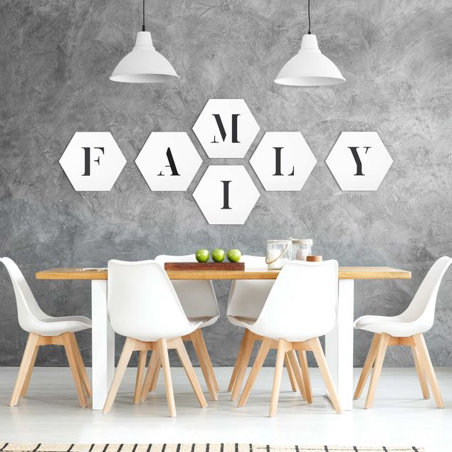 Family canvas wall art Letters FAMILY Black Set II