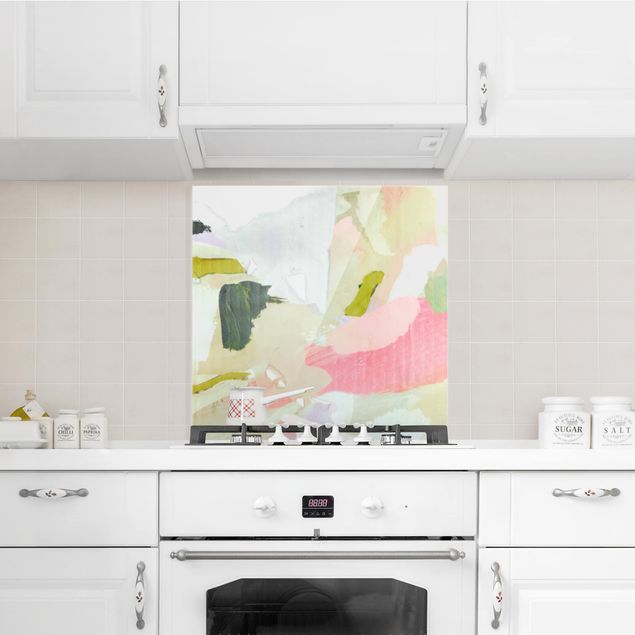 Glass splashback abstract Chime In Rosé I