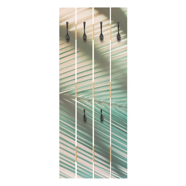 Wall mounted coat rack Tropical Plants Palm Trees At Sunset II