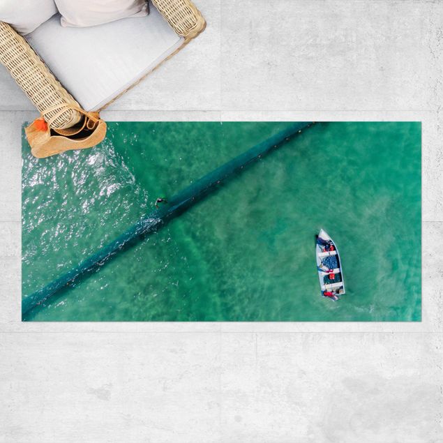 outdoor mat Aerial Image -  Fishermen