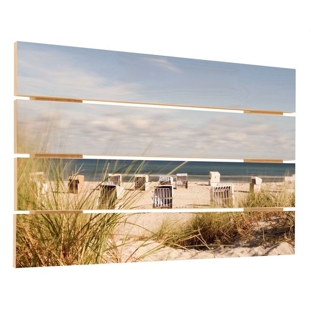 Wood photo prints Baltic Sea And Beach Baskets