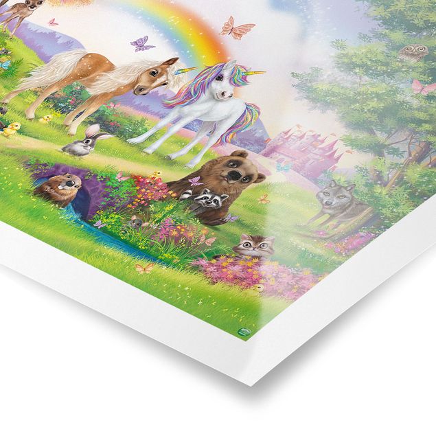 Prints multicoloured Animal Club International - Magical Forest With Unicorn