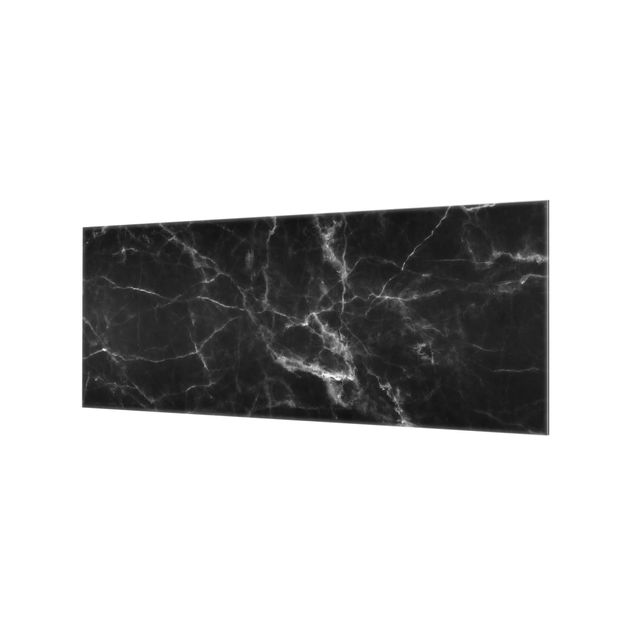 Glass Splashback - Nero Carrara - Panoramic