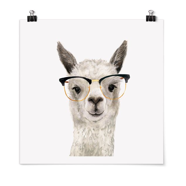 Prints animals Hip Lama With Glasses I