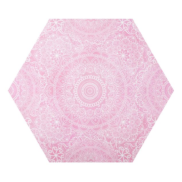 Pink wall art Pattern Mandala Light Pink