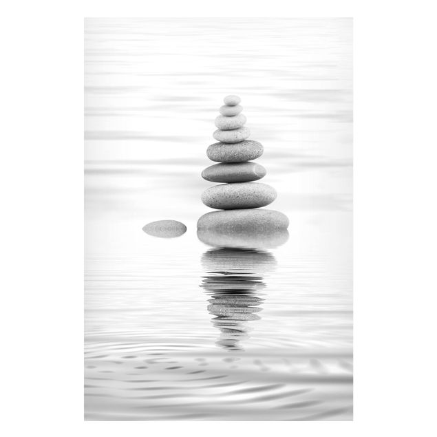 Magnet boards stone Stone Tower In Water Black And White