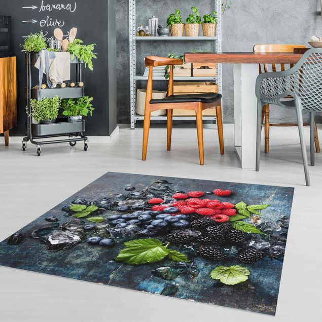 outdoor balcony rug Berry Mix With Ice Cubes Wood