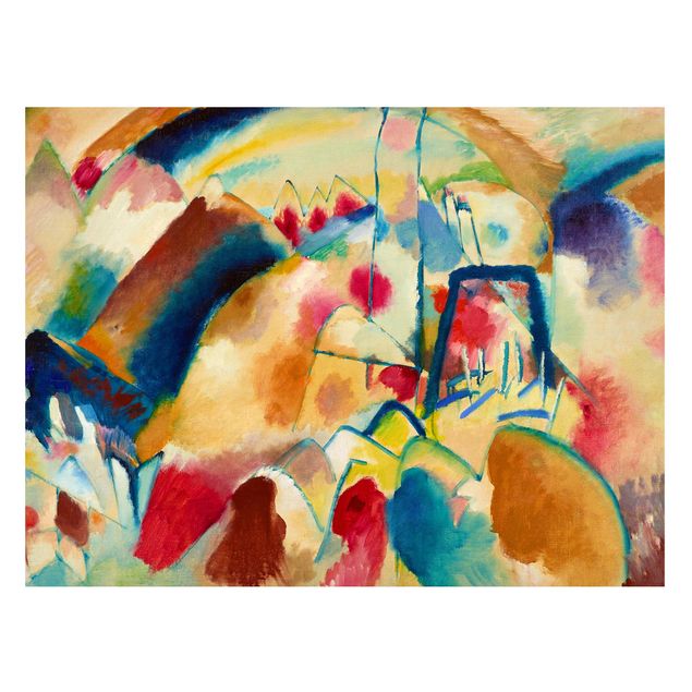 Expressionism art Wassily Kandinsky - Landscape With Church (Landscape With Red Spotsi)