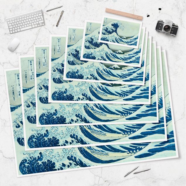 Prints vintage Katsushika Hokusai - The Great Wave At Kanagawa