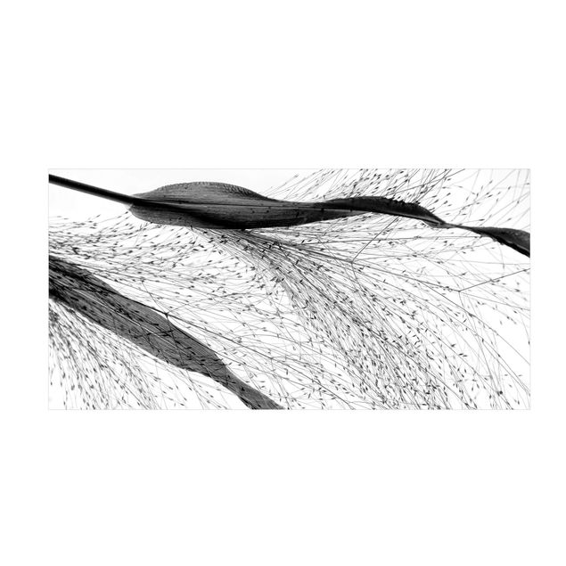 Modern rugs Delicate Reed With Subtle Buds Black And White
