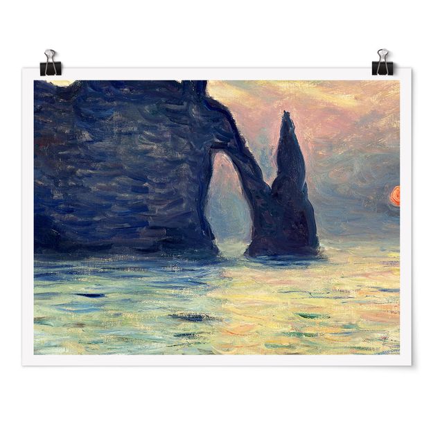 Landscape wall art Claude Monet - The Cliff, Étretat, Sunset