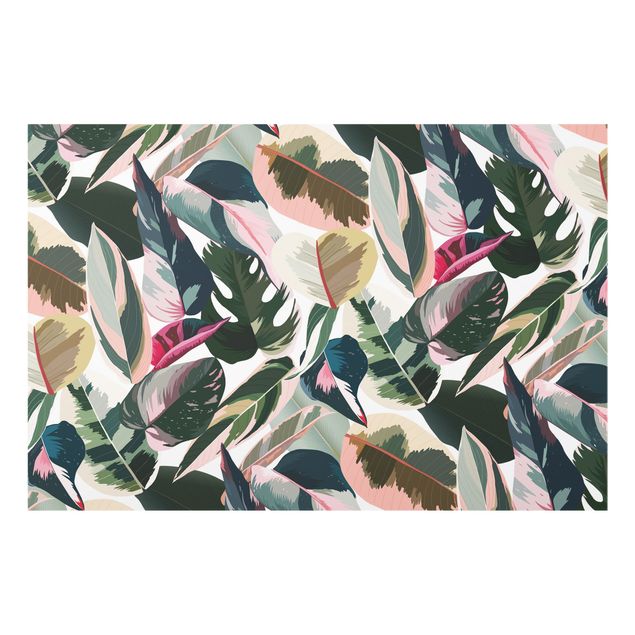 Glass splashback abstract Pink Tropical Pattern XXL