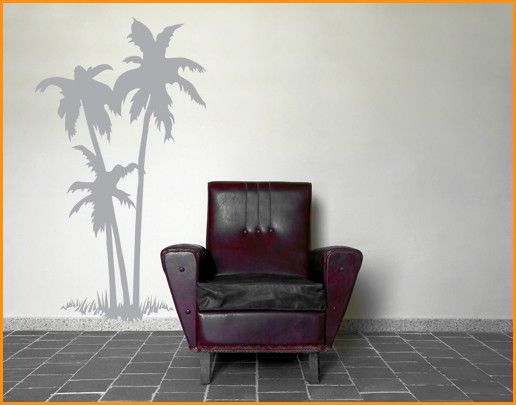 Palm leaf wall stickers No.SF569 under palm trees