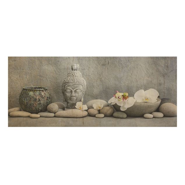 Andrea Haase Zen Buddha With White Orchids