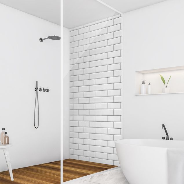 Shower wall cladding - Ceramic Tiles White