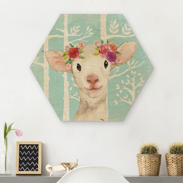 Nursery decoration Watercolor Sheep Turquoise