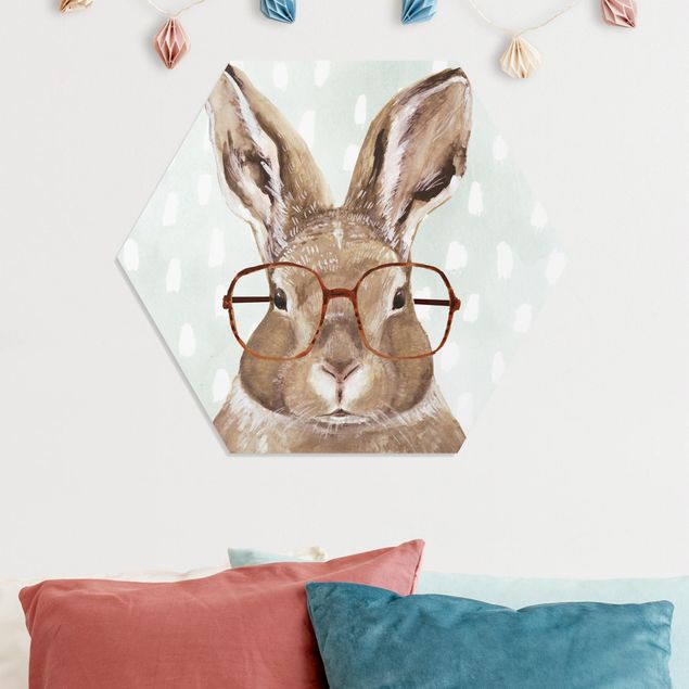 Animal wall art Animals With Glasses - Rabbit