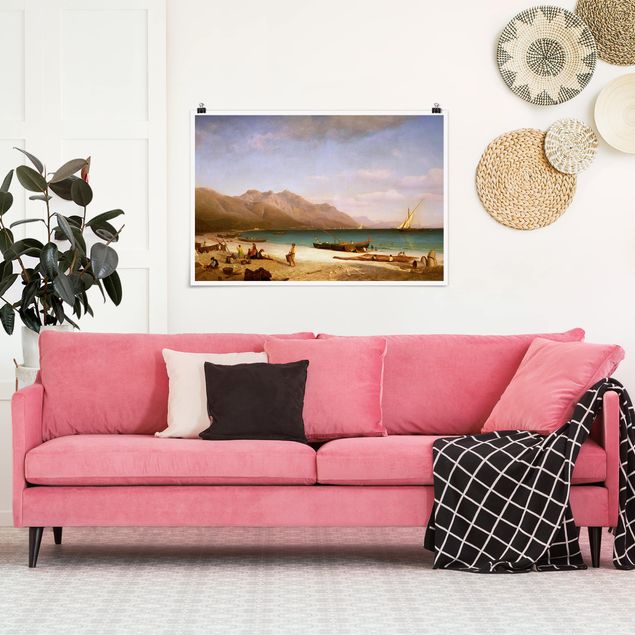 Landscape canvas prints Albert Bierstadt - Bay of Salerno