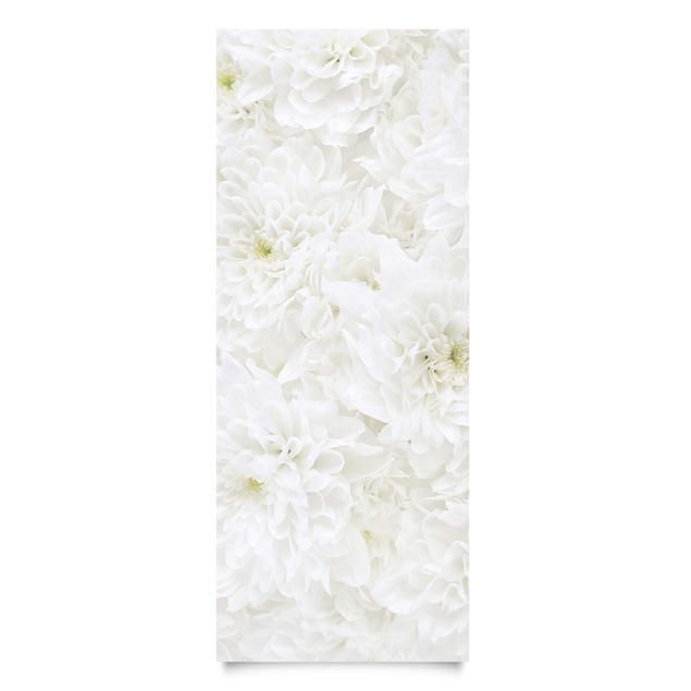 Adhesive films frosted Dahlia Sea Of Flowers White