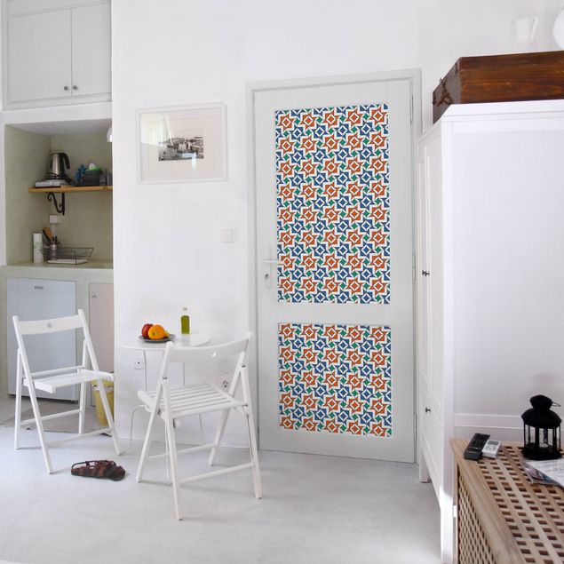 Kitchen Arabic Tile Pattern With Very Beautiful Colour Scheme