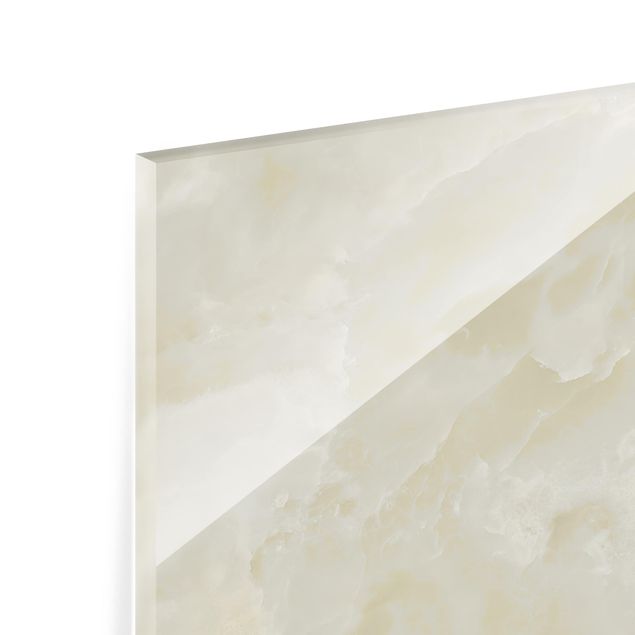 Glass Splashback - Onyx Marble Cream - Landscape 1:2