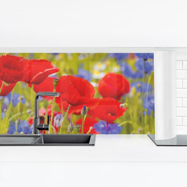 Self adhesive film Summer Meadow With Poppies And Cornflowers