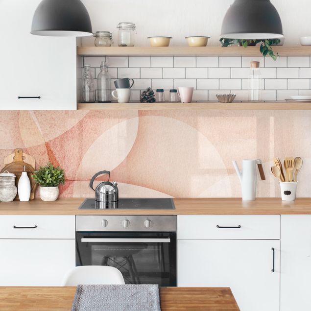 Kitchen splashback abstract Abstract Graphics In Peach-Colour