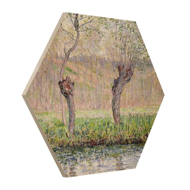 Wood prints landscape Claude Monet - Willow Trees Spring
