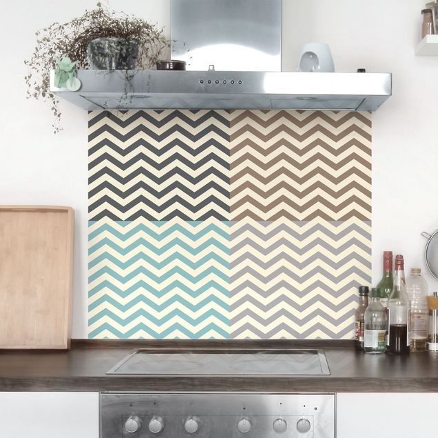 Kitchen Modern Zigzag Stripe Pattern In 4 Homely Colours