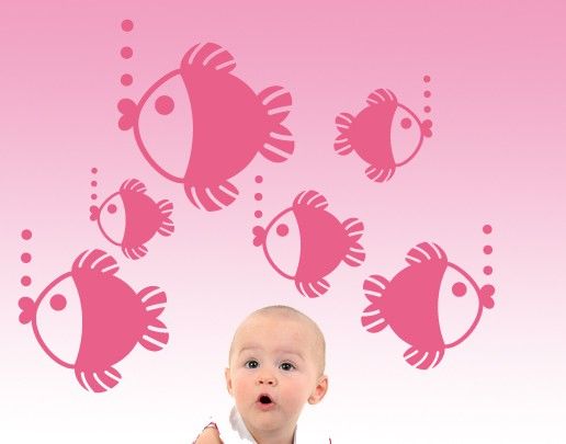 Shark stickers for wall No.UL433 baby fish Set