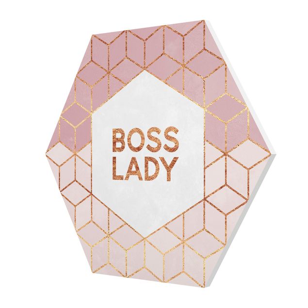 Elisabeth Fredriksson poster Boss Lady Hexagons Pink