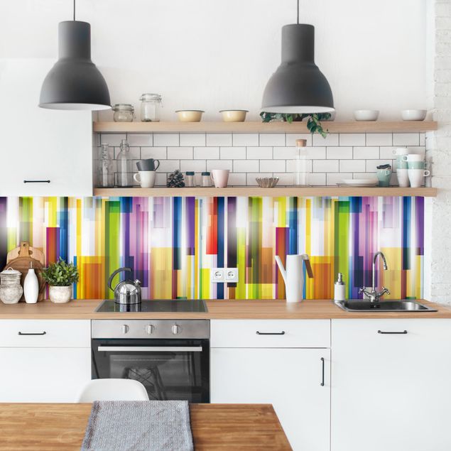 Kitchen splashback patterns Rainbow Cubes II