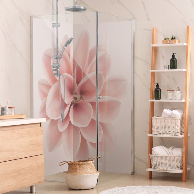 Shower wall cladding Dahlia Pink Pastel Flower Centered