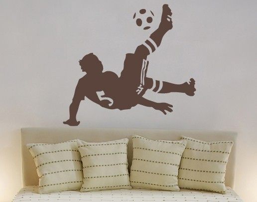 Wall stickers sport No.UL482 soccer bicycle kick