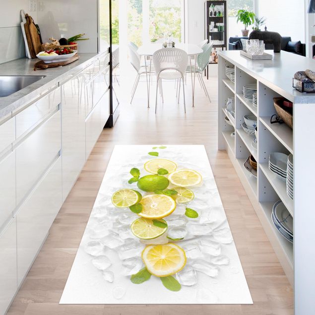 outdoor balcony rug Citrus Fruit On Ice Cubes