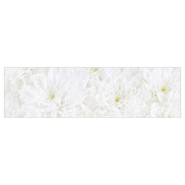 Kitchen wall cladding - Dahlias Sea Of Flowers White
