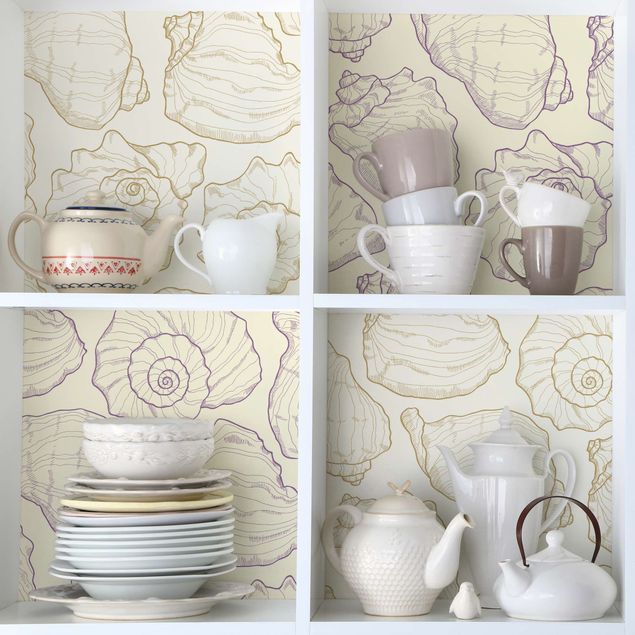Kitchen Maritime Shell Pattern In 2 Colours