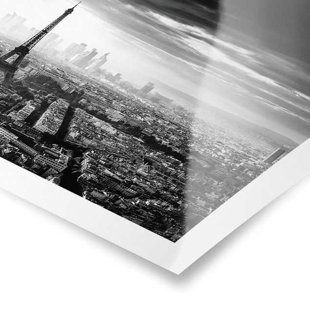 Prints black and white The Eiffel Tower From Above Black And White