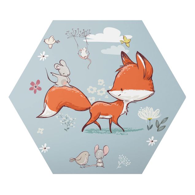 Child wall art Fox And Mouse On The Move