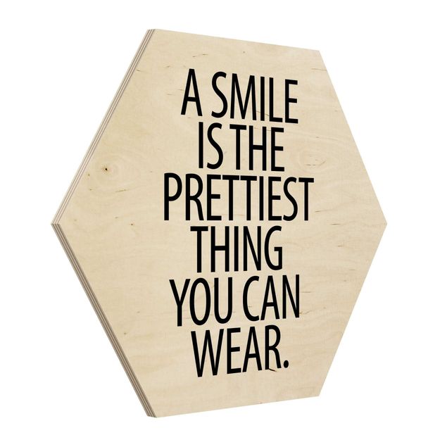 Wood photo prints A Smile Is The Prettiest Thing Sans Serif