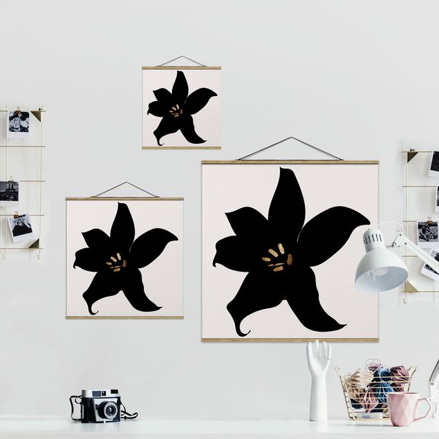 Floral picture Graphical Plant World - Orchid Black And Gold